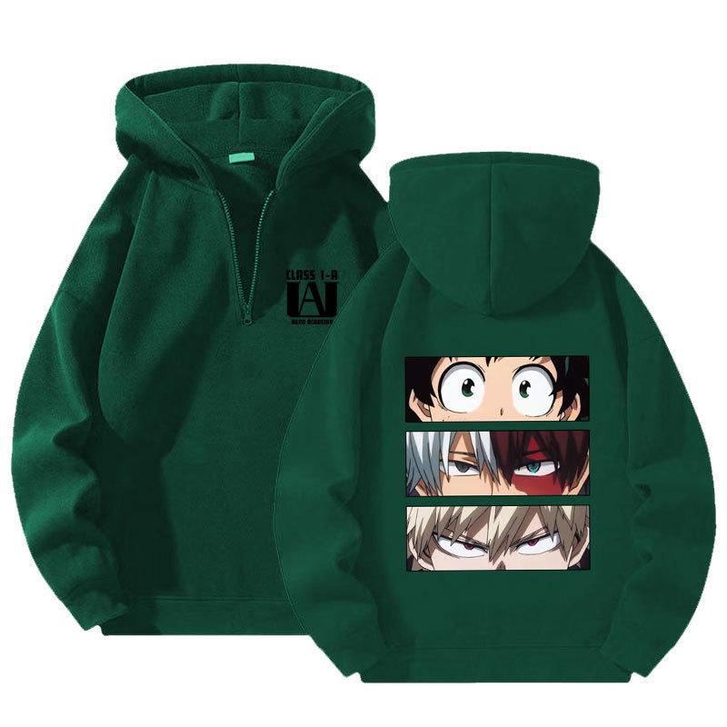 Japanese Anime My Hero Academia Hoodies Kawaii Harajuku Manga Graphic Zipper Coats Printed Streetwear Sweatshirts Unisex Pullovers Tops