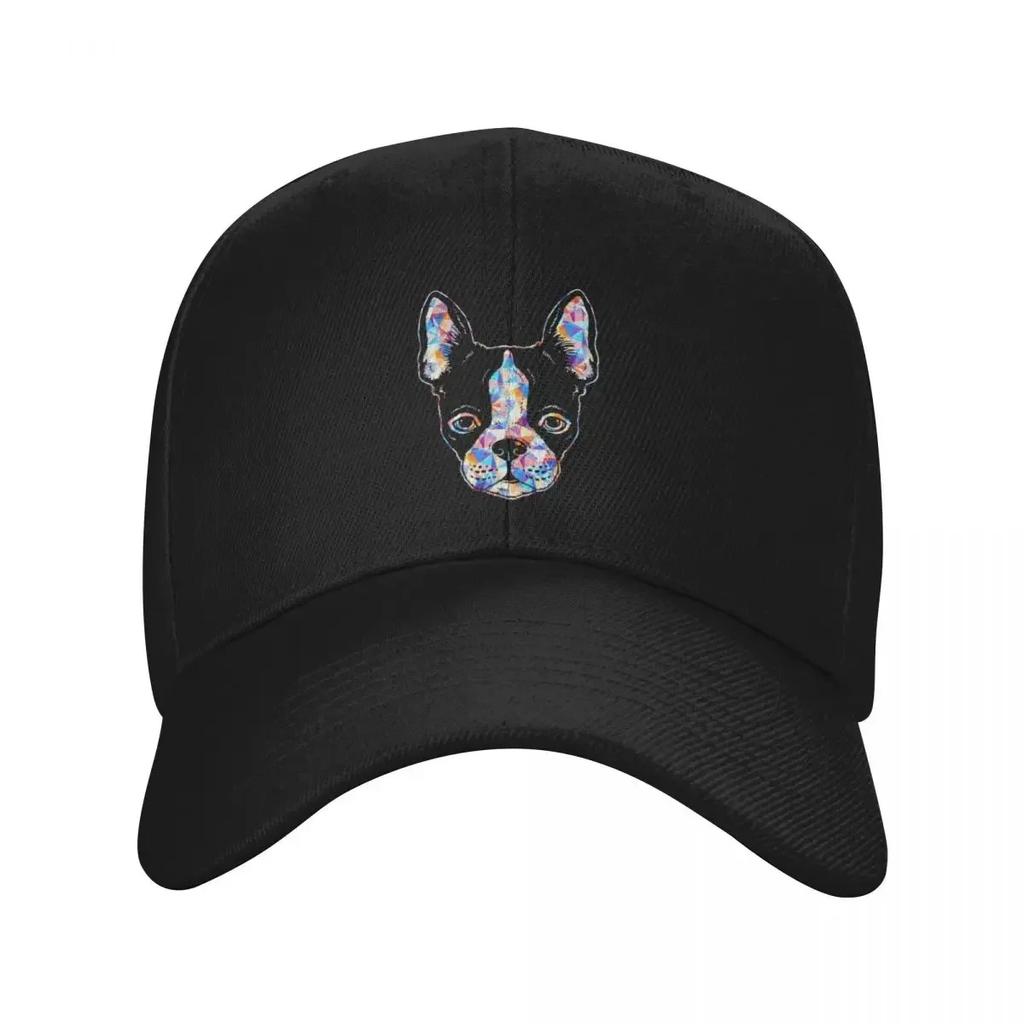 Cool And Awesome Boston Terrier Geometric Baseball Cap hard hat Dropshipping Hat Luxury Brand Golf Wear Unisex Womens