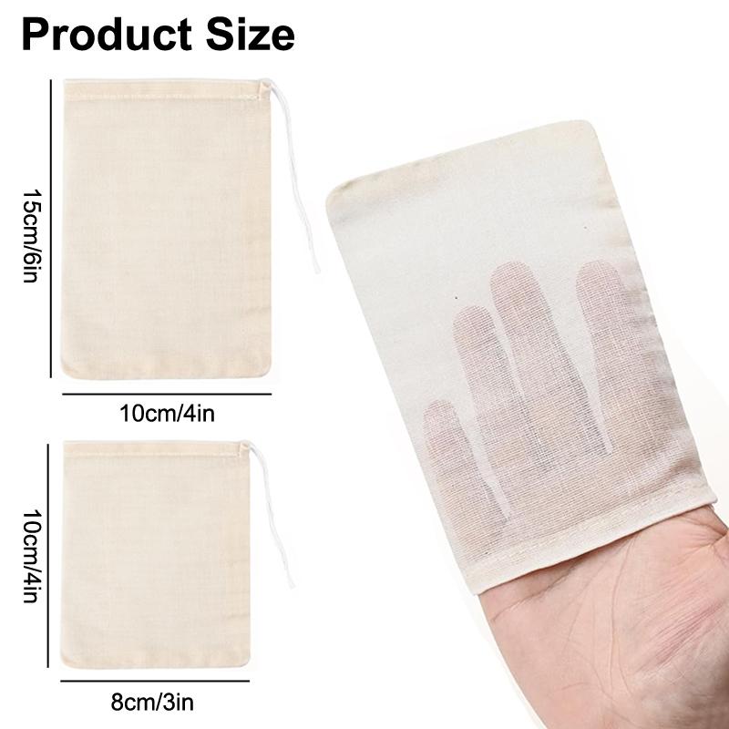 50Pcs Tea Bags Food Grade Cotton Gauze Tea Filter Bags Spice Filter Bags With String Healing Seal Spice Filter Tea Bags For Spic
