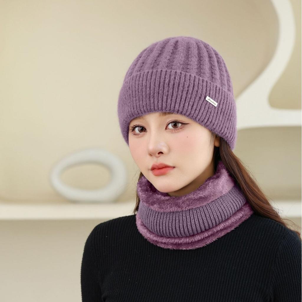 New Winter Old Men's Hat for Women Knitted Versatile Warm Korean Version Rabbit Hair Thickened Fashionable Wool Pot Hat Ear Protection Thickened