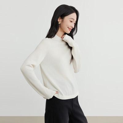 Damen Premium Rundhals Langarm Strickpullover