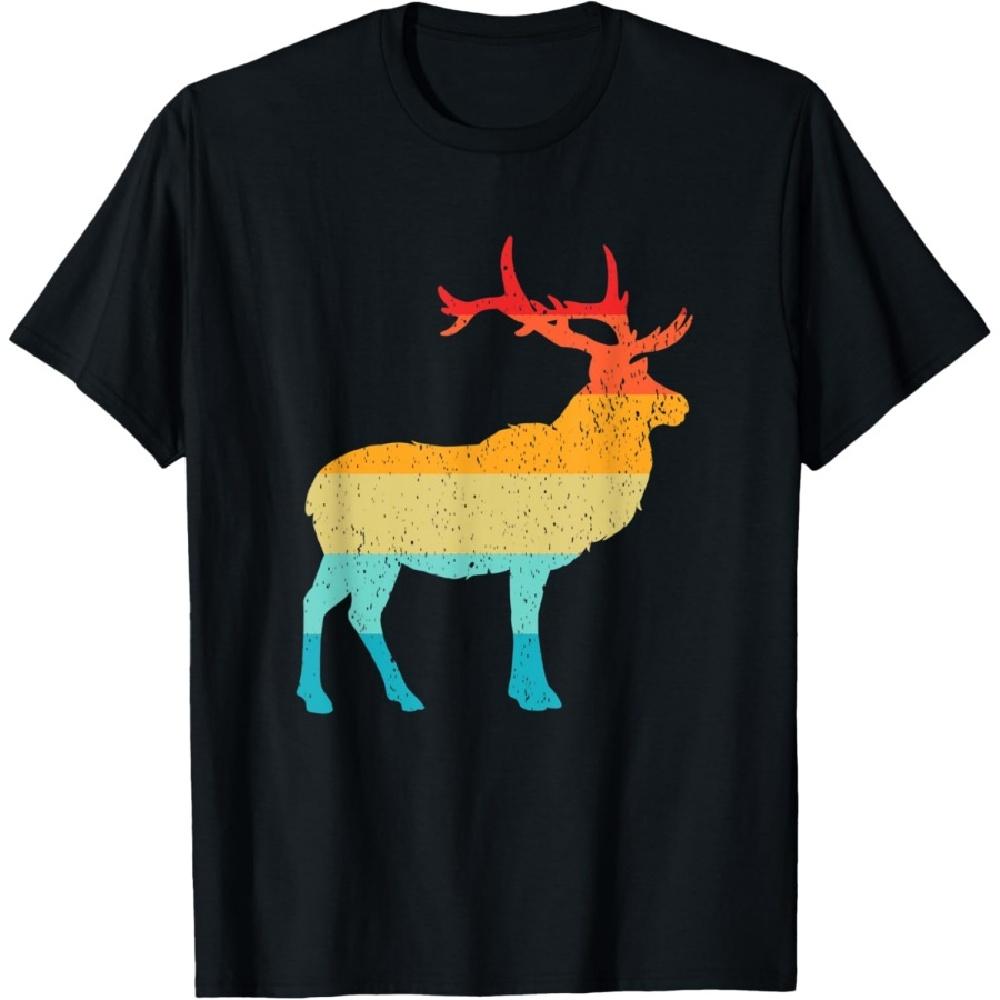 

Elk Silhouette Retro Vintage Style 70s 80s Distressed T-Shirt XXXXXL чёрный
