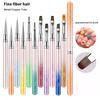 1 Pcs Gradient Metal Handle Nail Art Brush Triangular Drawing Painting Line Pen Liner French Manicure Tools
