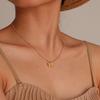 Gold Plated Charm Necklace,Stainless Steel Bow Pendant Necklace for Women,Trendy Charm Waterproof Wedding Choker Jewelry