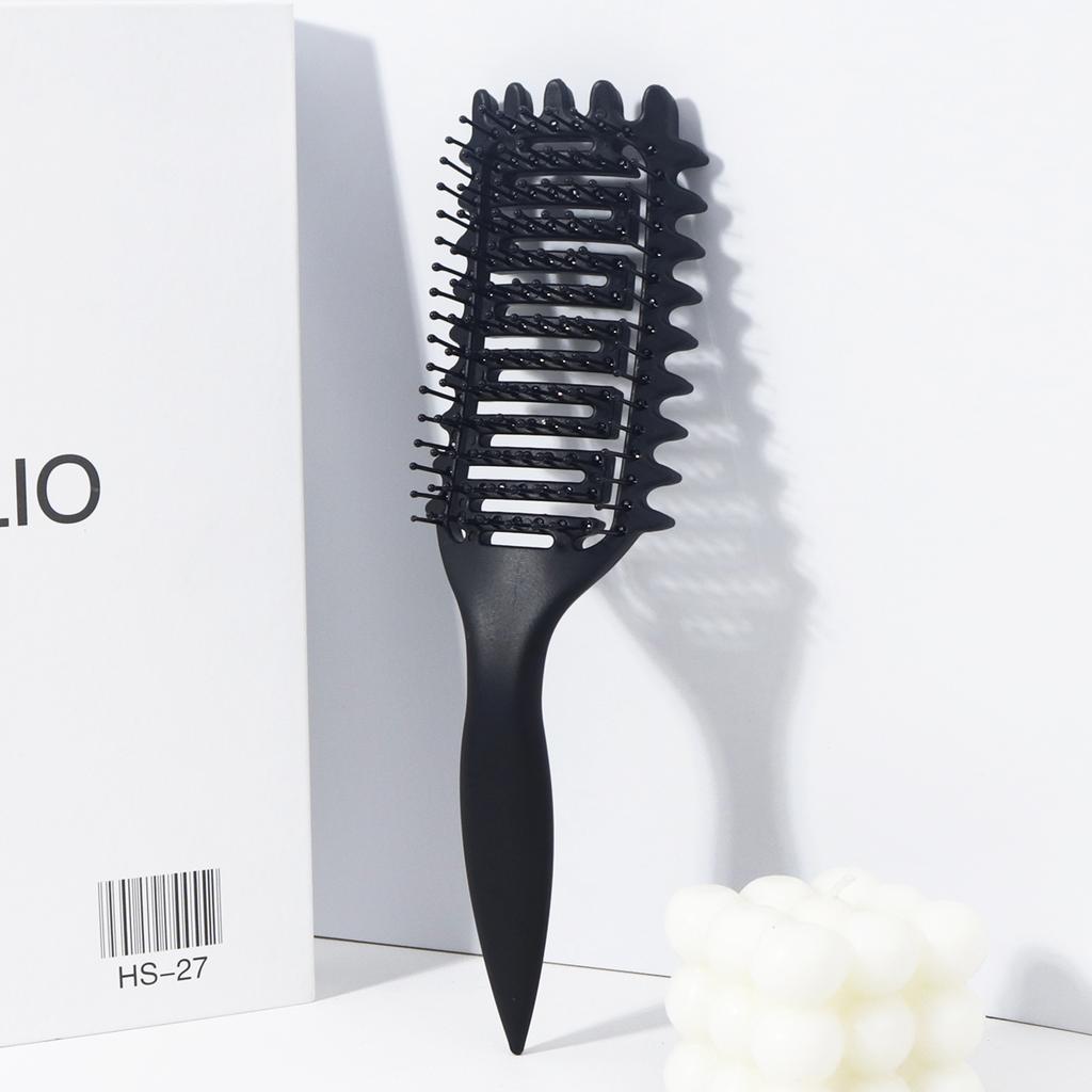 1pc portable hollow comb - nylon bristles, comfortable grip with ABS plastic handle, easy to style,Special for real hair wigs