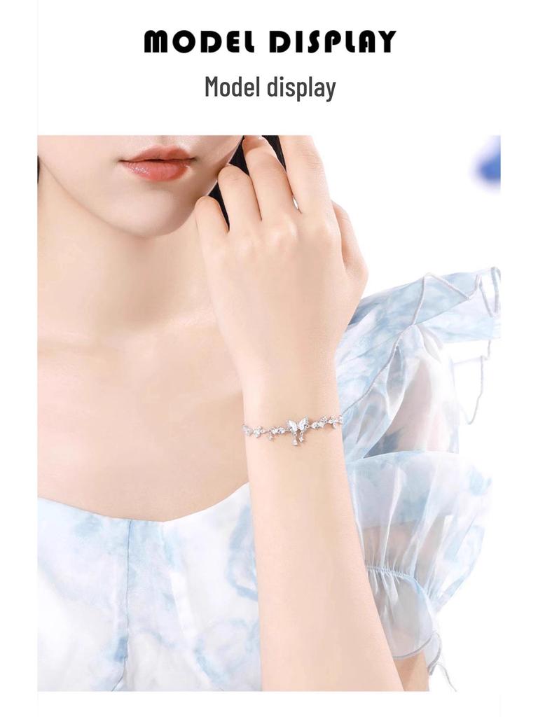 2025 Exquisite Butterfly Sterling Silver Bracelet for Women - Luxurious Qixi Gift