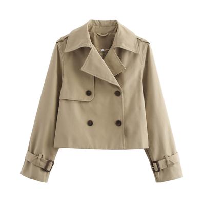 New Autumn Models, Women's Clothing, European and American Style French Design, Fashionable and Versatile Casual Style Short Trench Coat