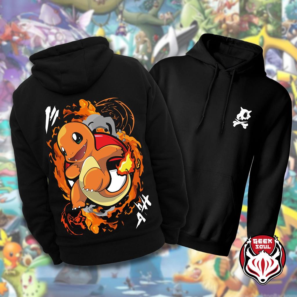 Japońskie Klasyczne Anime Pokémon Graficzne Bluzy Oversize Męskie Damskie Bluza z Kapturem Długi Rękaw Polar Ciepła Streetwear Damska Męska Dres