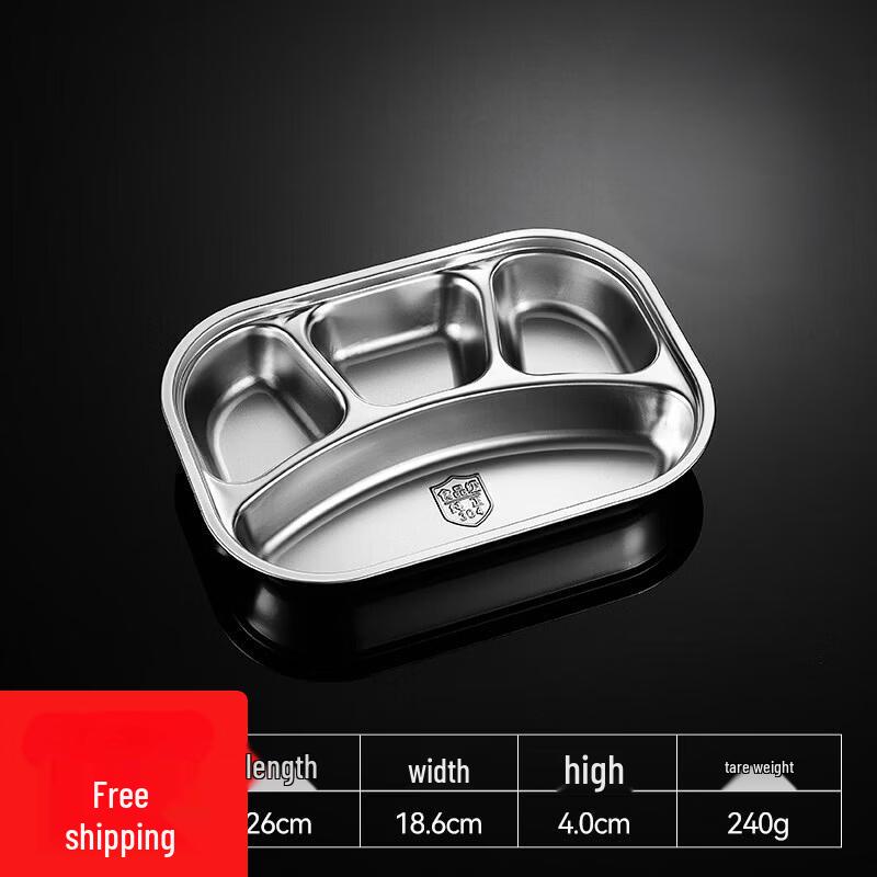 Zhishi 304 Stainless Steel Partitioned Meal Tray