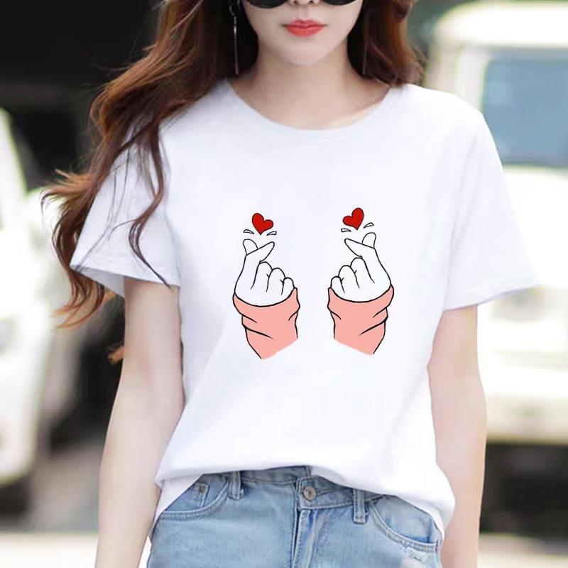 

White Womens TShirt Colorful Gradient Daisy Print with Colorful Peace Sign in Center Trendy Sweet Womens Top S