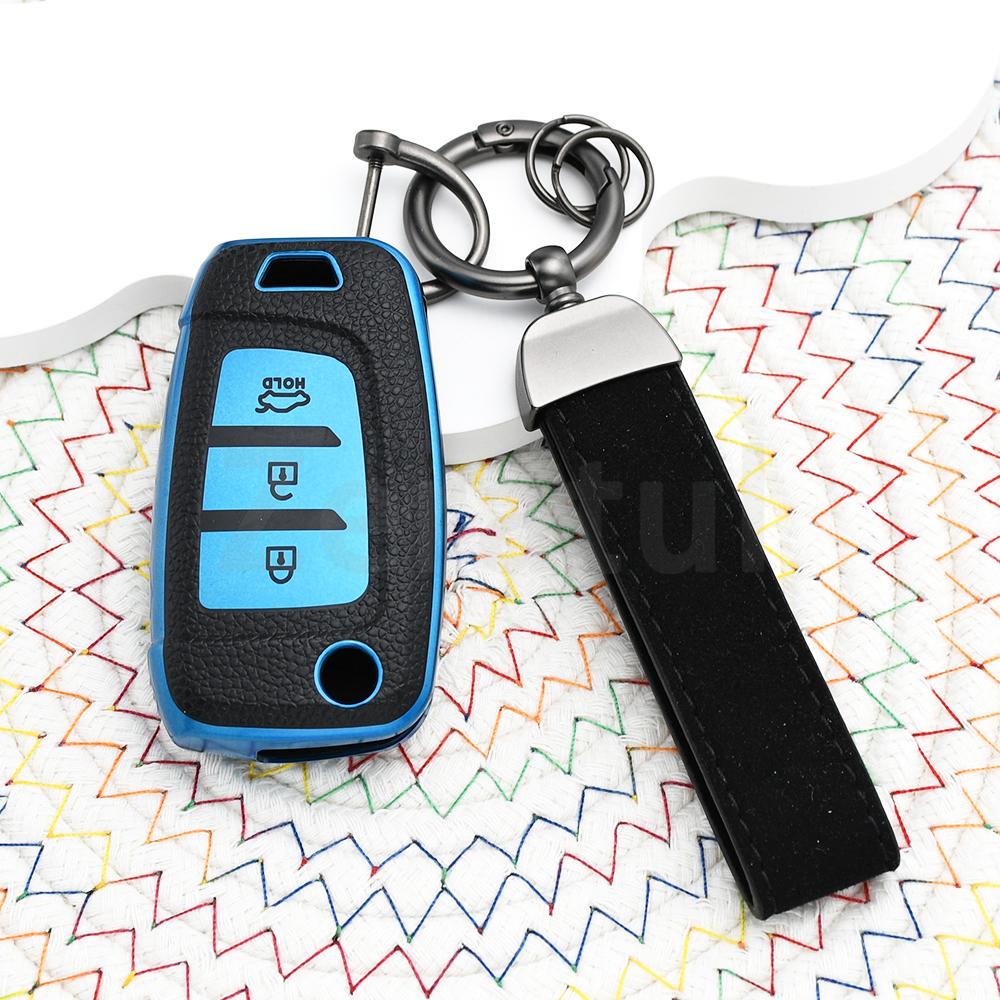 Keyless Bag 4 Buttons Car Folding Key Case Cover Shell Fob Protector For Hyundai I30 I35 I40 Tucson Kona Azera Solaris 2 Elantra