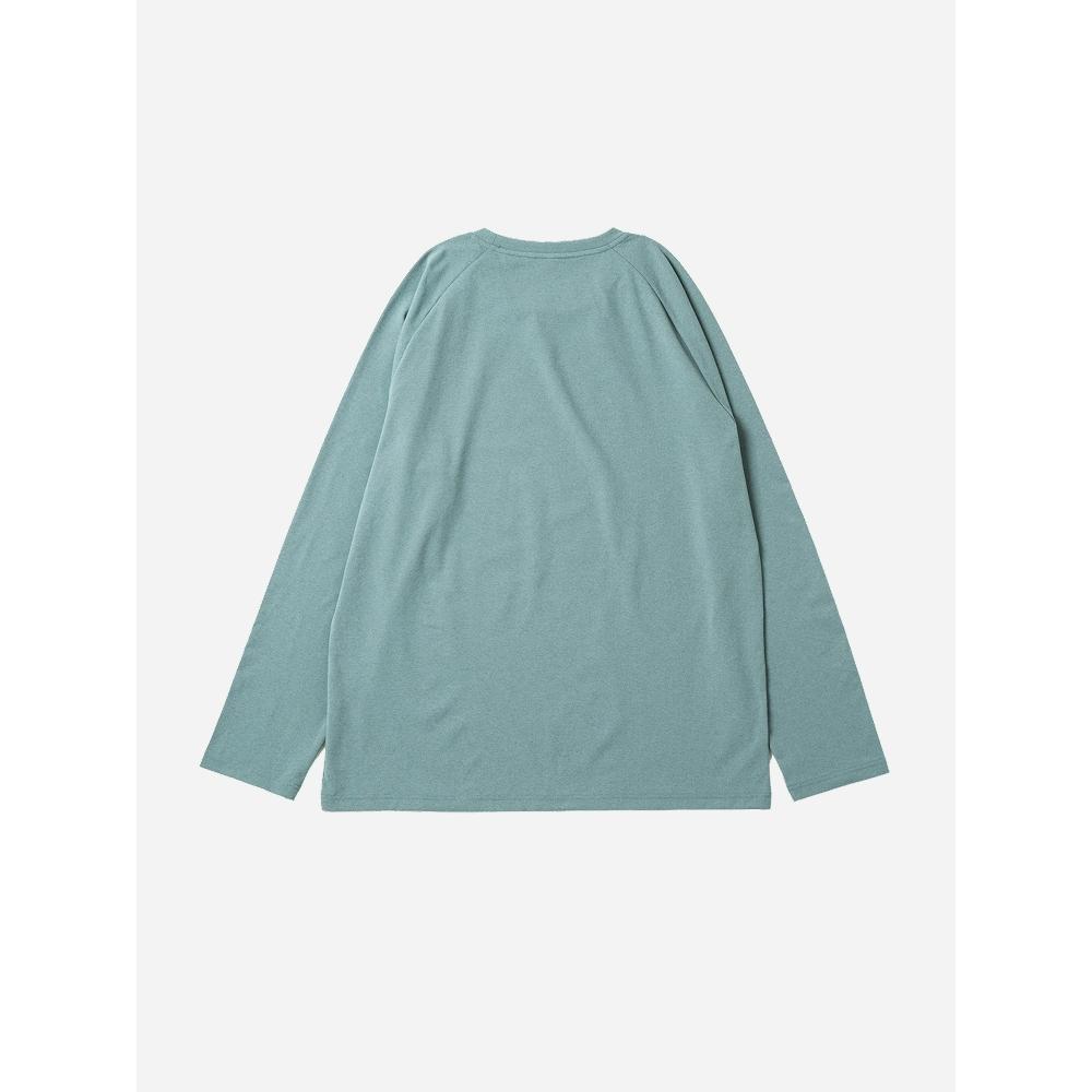 Daiso [pubLic] Sorona RagLan Long SLeeve Tee L Green