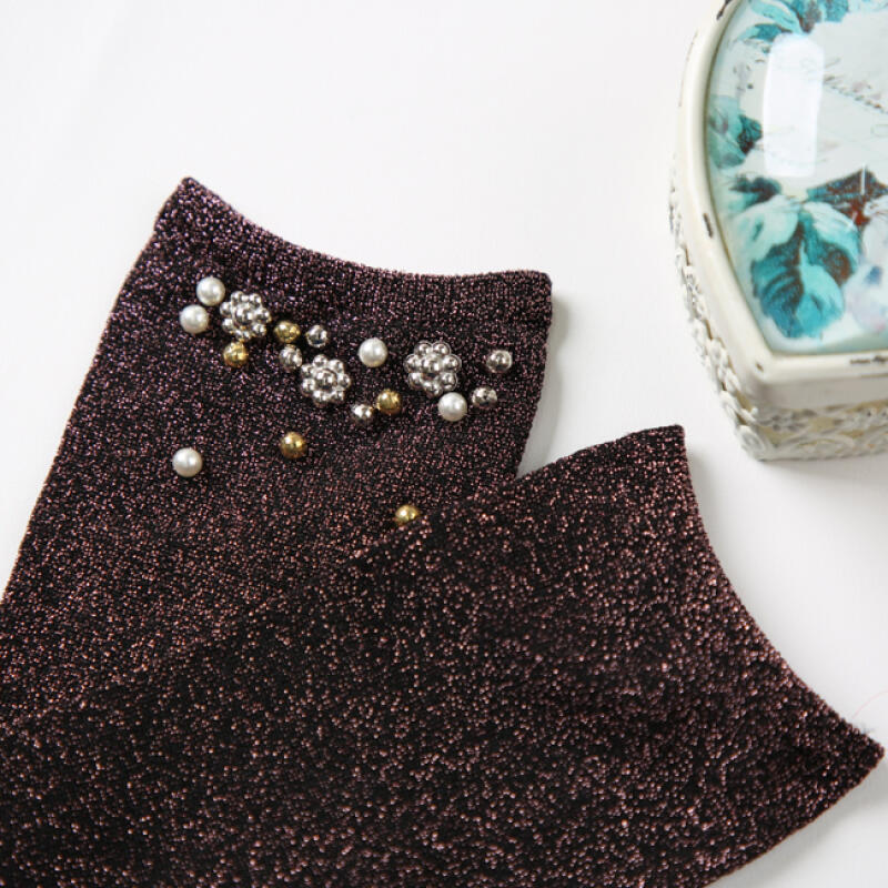 Fashion Socks - Pearl Flower Sparkly Socks k2208