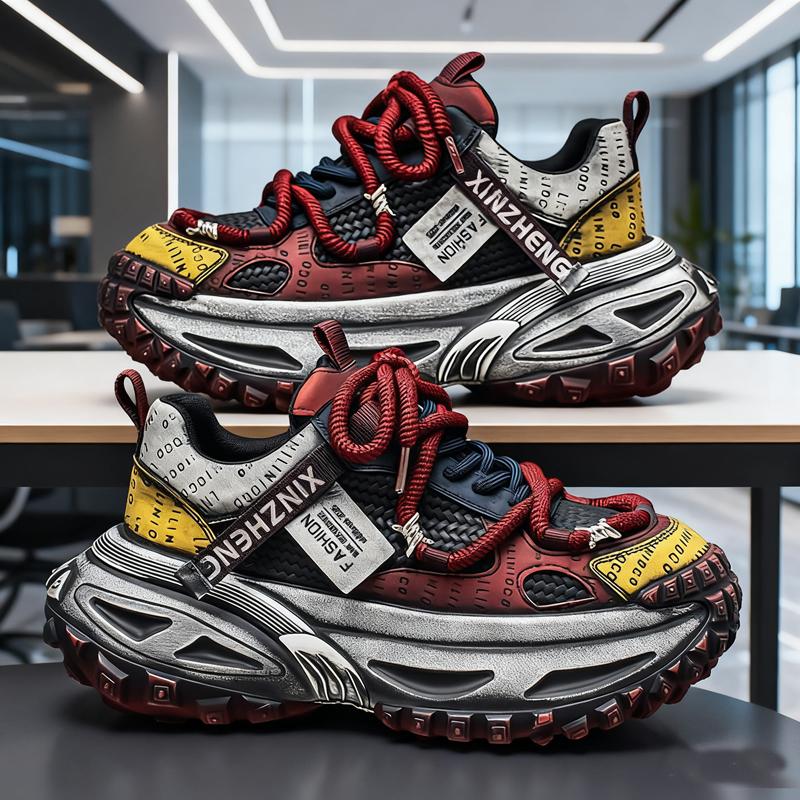 Herren klobige Sneaker lässig leicht vier Jahreszeiten atmungsaktiv weiche Sohle Outdoor Rennlauf Laufschuhe Student Geschwindigkeits Sportschuh