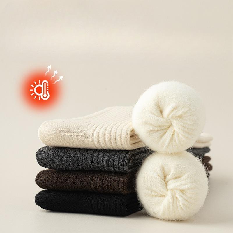 Wool and Fleece Calf Socks, Thickened Knee-length Socks, Warm Thigh-high Socks, Slimming High Socks for Women in Autumn and Winter