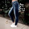 Summer New Jeans Elastic Ripped Slim Fit Comfortable Mid-waist Trousers Women