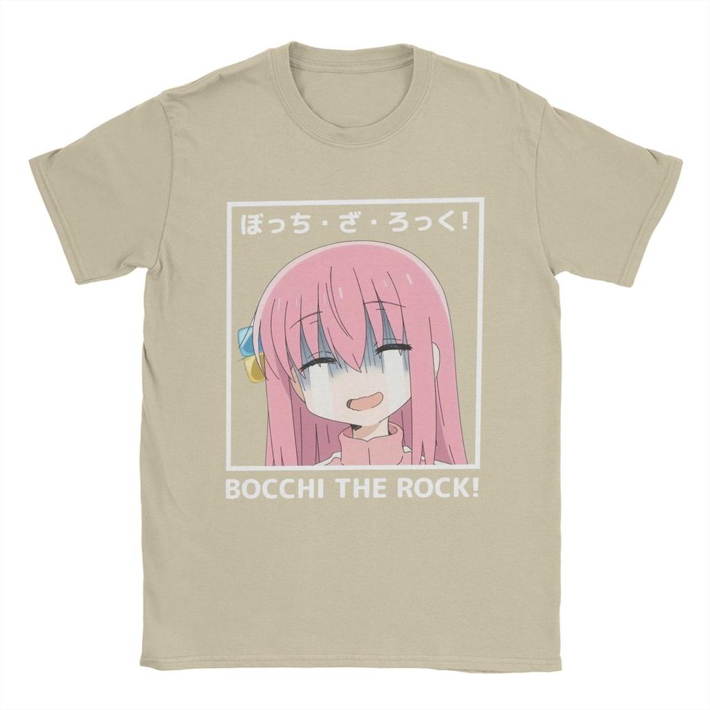 Bocchi The Rock Crying T Shirts Men Pure Cotton Vintage T-Shirt Crewneck Anime Tees Short Sleeve Clothing Birthday Gift