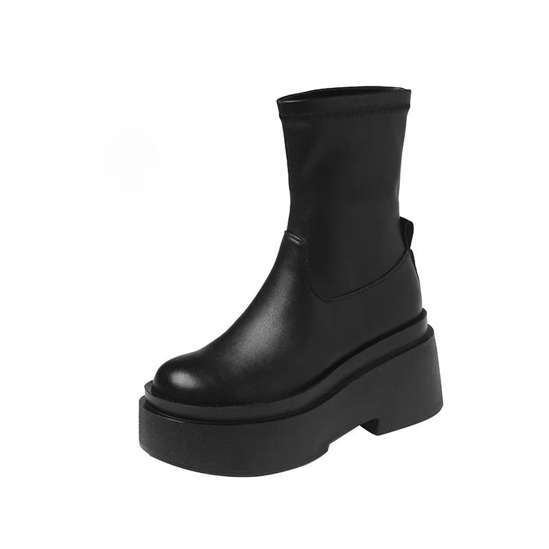 Platform Heel Knee High Boots Women Fashion Ladies Slip On Knight Long Boots Autumn Winter Women's Footwear