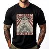 Funny UFO Problem Solved Political Humor Sarcastic Blue And White Graphic T Shirts Camisas De Hombre Letter
