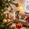 Christmas Keepsake for Money Cash Gift Ornament, 2D Acrylic Butterfly Holder Unique Family Ornament with Clear Compartment Trees, Windows, Doors