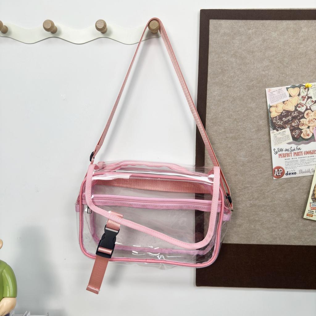 Transparent Crossbody Bag PVC Large Capacity Shoulder Bag Versatile Handbag Outdoor Trendy Waterproof