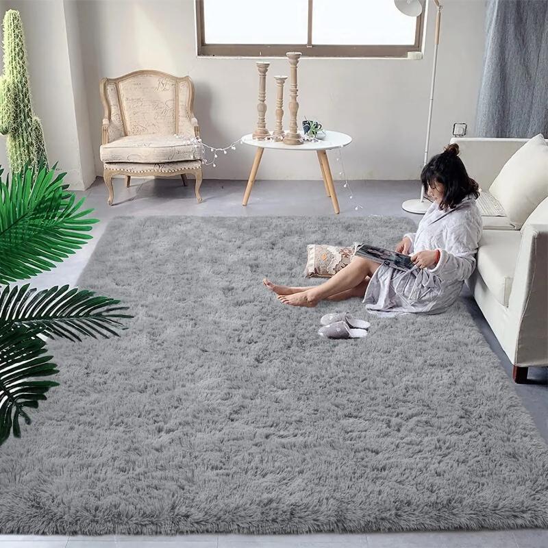 

VIKAMA Modern Tie-Dyed Soft Carpet Living Room Bedroom Bedside Rug Indoor Shag Carpets For Kids Nursery Room Home Large Decor 50X80CM