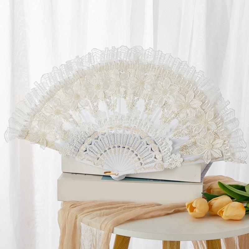 Decorative Butterfly Lace Fan Multifunctional Design Cosplay Accessory For Weddings Photography Shows