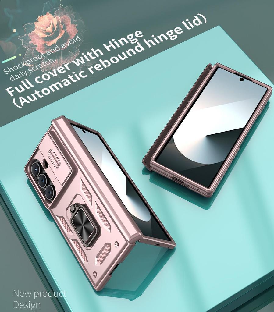 New SAM Z Fold7 Sharp Armor Hinge Ring Stand Anti-drop Folding Phone Case