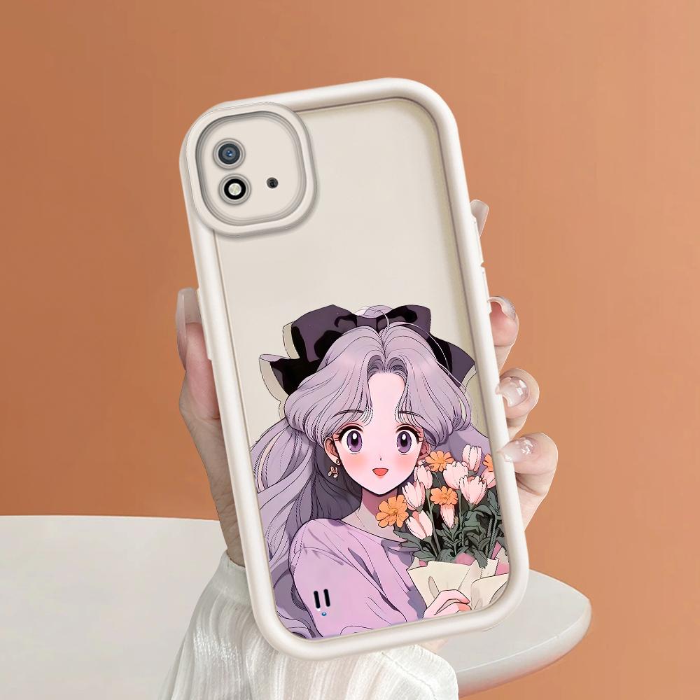 Weiches Silikon-Quadratleiter-Druckmuster-Telefongehäuse Vollständige Abdeckungskamera Stoßfestes Schutzgummigehäuse für OPPO Realme