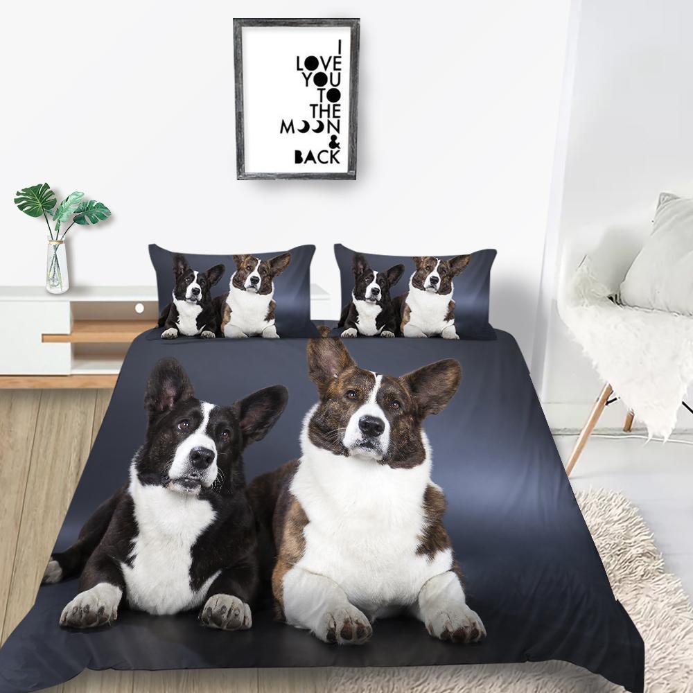 3D Pet Dog Pattern Bedding Set Home Decoration Gift for Boys and Girls Single Bed Double Bed Decoration