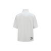 Li Ning Earth Seamless Solid Color Stand Collar Half Zip Short Sleeve Polo Shirt Men Polo Shirts White APLT015-1
