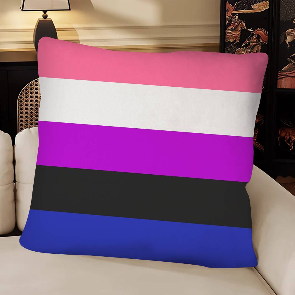 New Pride Bisexual Homosexual Pillow Case Fashion Square Pillowcase Bedroom Sofa Room Ins Decoration Leisure