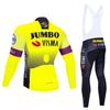 Mens Long Sleeve Cycling Jersey Set Breathable Quick Dry Performance Bike Wear Road