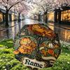 Personalisierter Garfield-Druckschirm mit individuellem Namen, Automatisches Öffnen und Schließen, Stabiler 8-Rippen-Rahmen, Für Pendeln, Camping, Wandern, Geburtstagsgeschenk