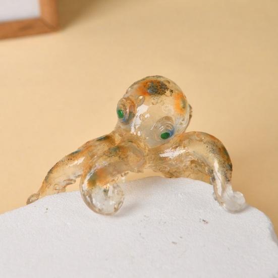 Handcrafted Resin Octopus Figurine Unique Sea Creature Statue with Realistic Details & Quartz Accents Decorative Desktop Sculpture for Home Office