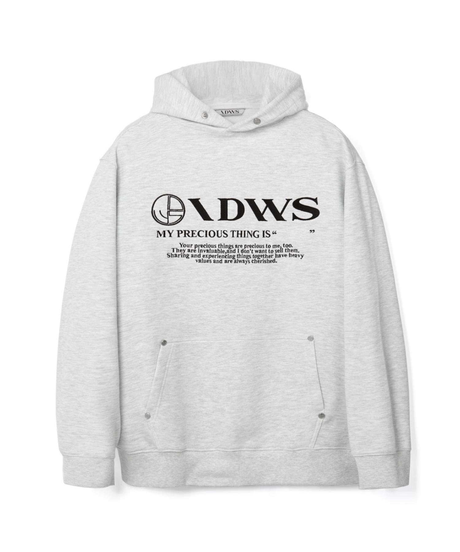 I Don T Wanna Sell Logo Embroidered Hoodie Gray Gray/1