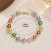 Sparkling Flower Bracelet Light Luxury Dopamine Wrist Jewelry Colorful Zircon Bangle  Holiday Party