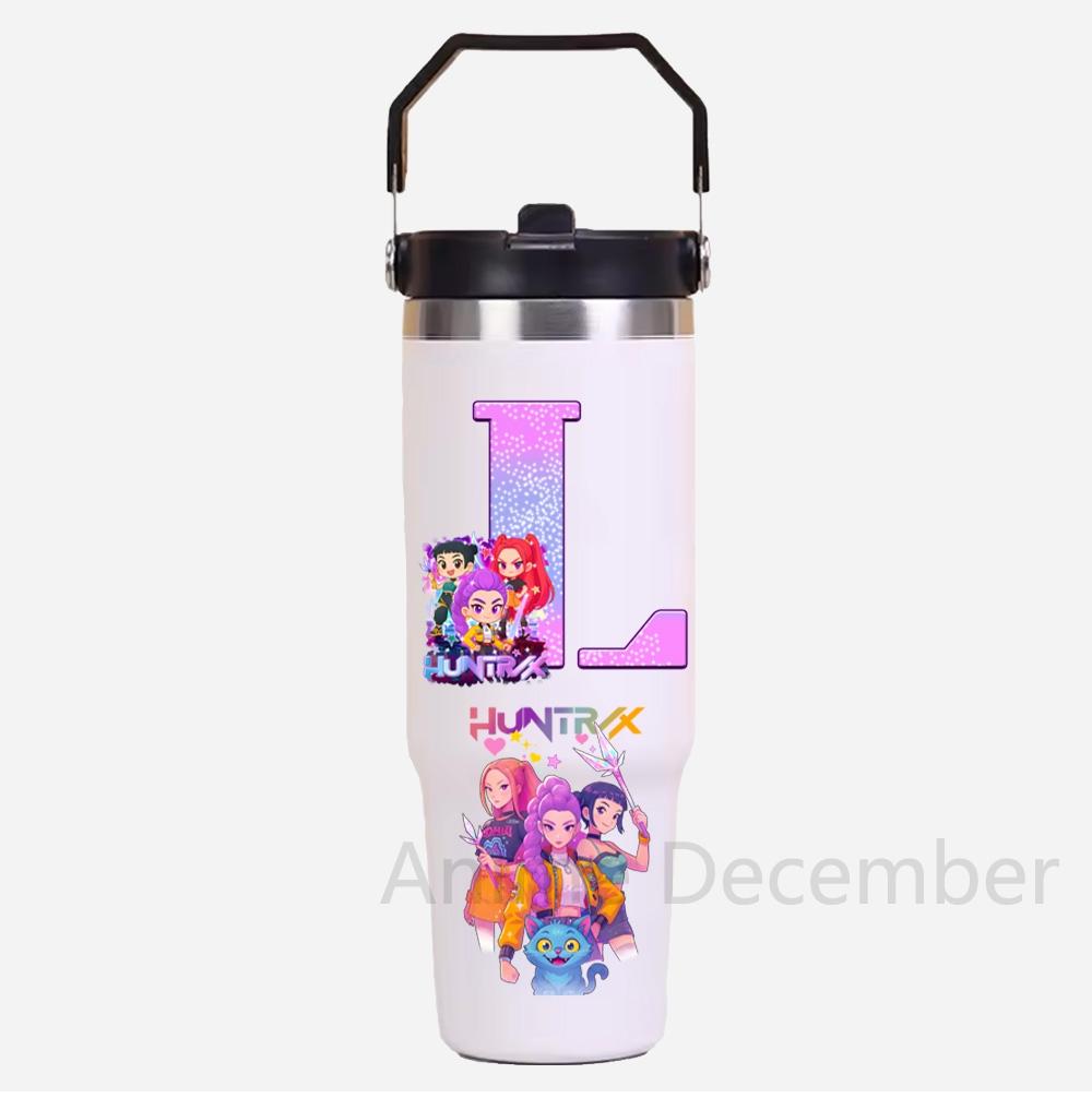 30Oz Anime K-Pop Stainless Steel Vacuum Cup Hot Cold 6-12 Hours Retention Eco Friendly Bpa Free Largeautomotive Holder Flask Kid Gift