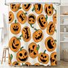Halloween-Themed Pumpkin Shower Curtains Waterproof Fabric With Hooks For Bathroom Decor!