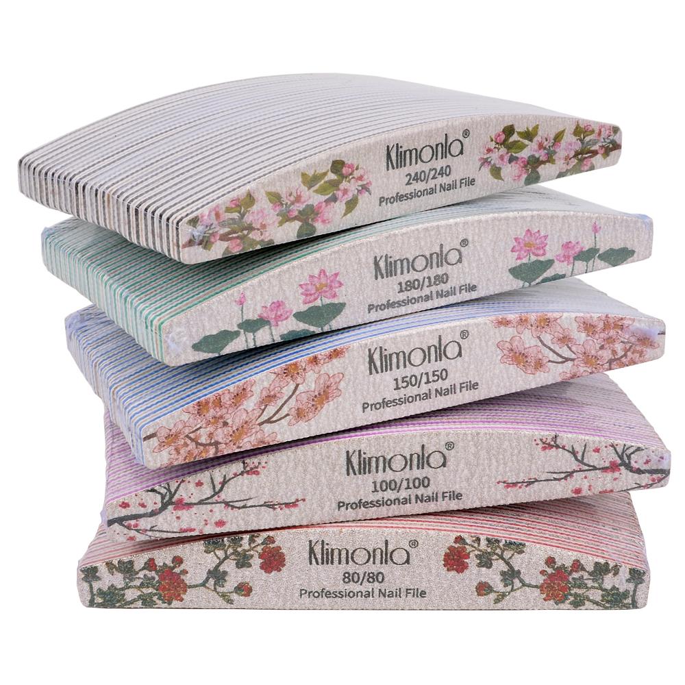 3/5/10 buc. Lot Nou Pilă pentru unghii Cu flori imprimate Tampon pentru unghii Colorat Lime a ongle 80/100/150/180/240 Instrumente profesionale pentru manichiură