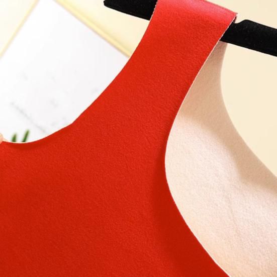 Autumn Winter DE Velvet Thermal Vest O-neck Sleeveless Tank Top Solid Color Seamless Warm Underwear Bottoming Tops