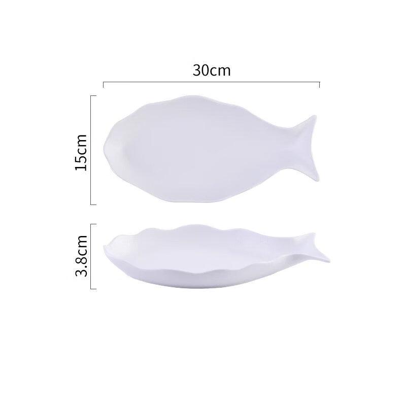 ZISIZ 12-inch Frosted White Fish Plate