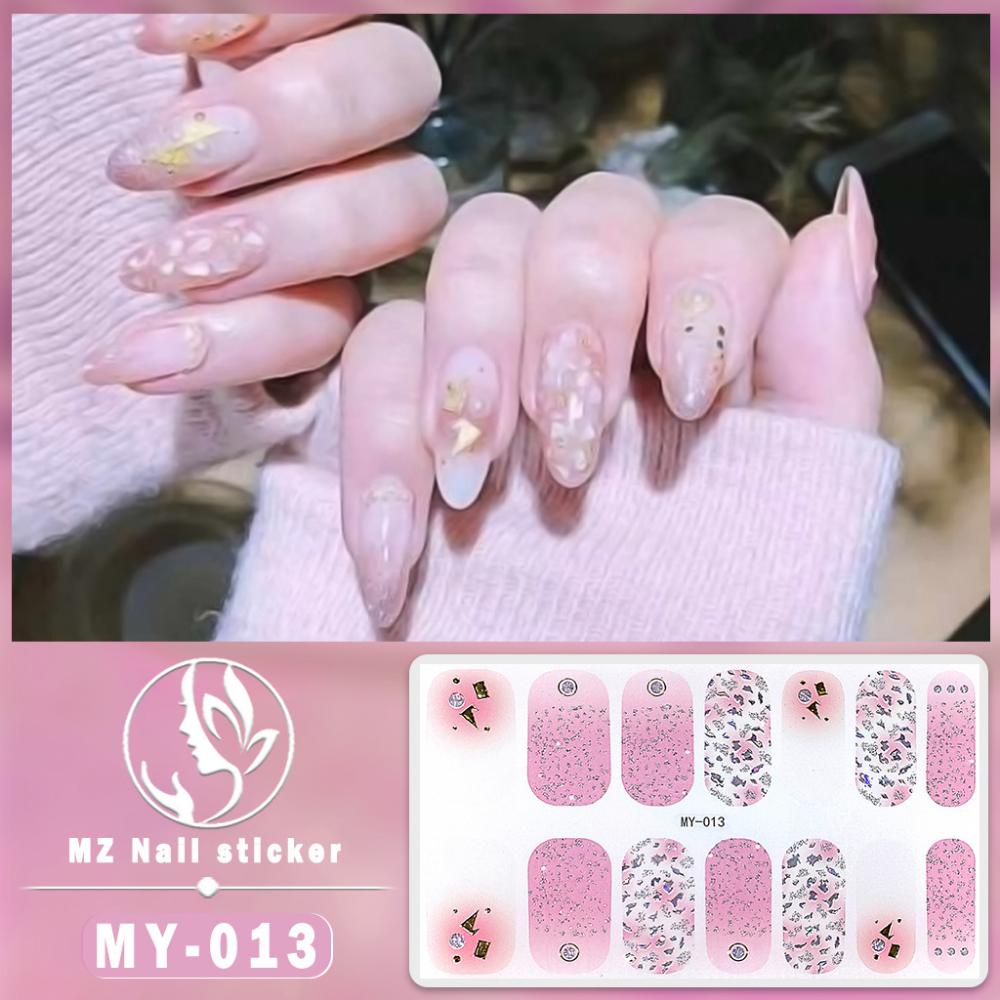 Dreidimensionaler wasserdichter No-Bake Gel-Nagellack-Film Vollsticker Imitations-Diamant-Nagelfilm-Papier Nagelfilm-Papier