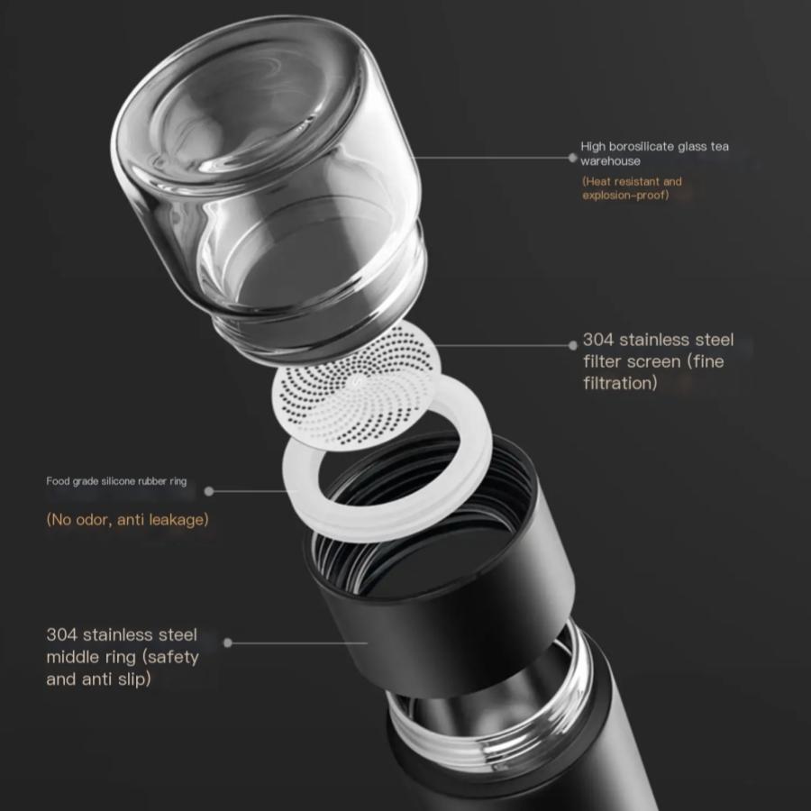 SAMADOYO Tea Separation, Heat-resistant Glass Brewing, Tea Filtration, Portable Cup, Outdoor Portable Travel Vehicle Water Cup