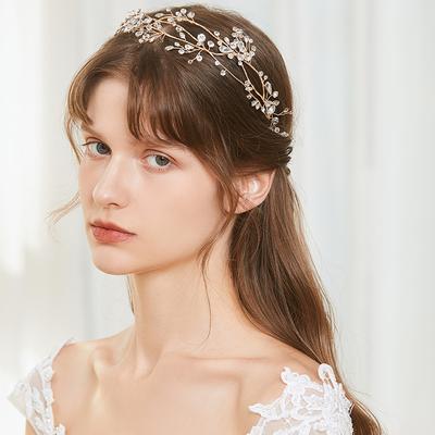 Fashion Vintage Handmade Bridal Headpiece Crystal Rhinestone Elegant Hair Band Crown Headpiece for Wedding Accessories