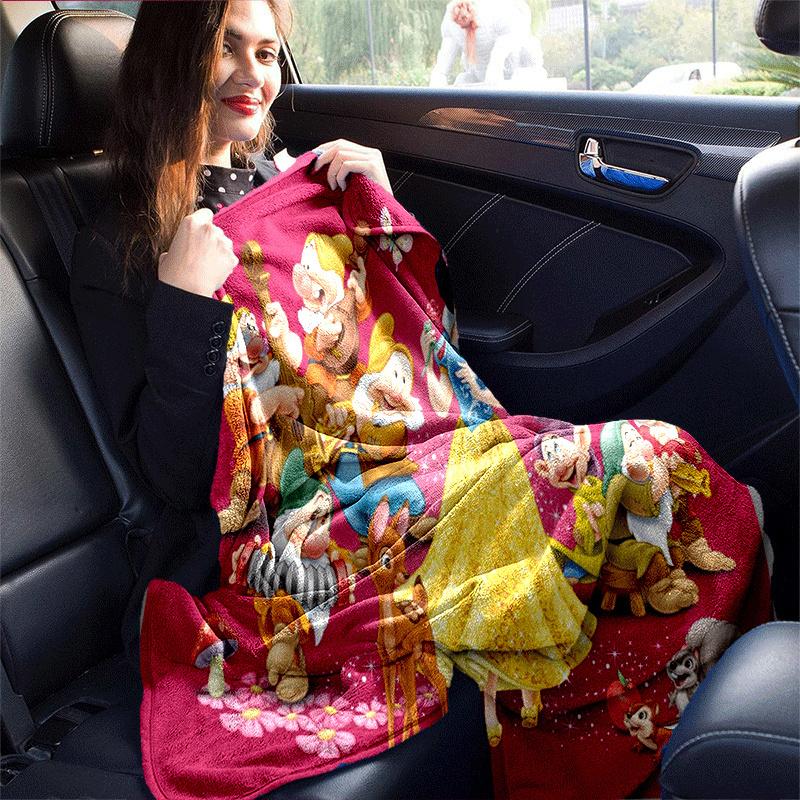 1pc Snow White Printing Blanket - Soft, All-Season Throw for Living Room, Bedroom,Personalized Gift with Adorable Cartoon Design