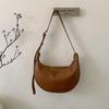 Retro Simple Solid Color PU Leather Women's Shoulder Bags Versatile Ladies Dumpling Bag Large Capacity Female Crossbody Bag