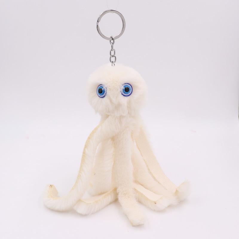 New Creative Octopus Fur Ball Keychain Cute Octopus Marine Life Plush Doll Bag Pendant Accessories