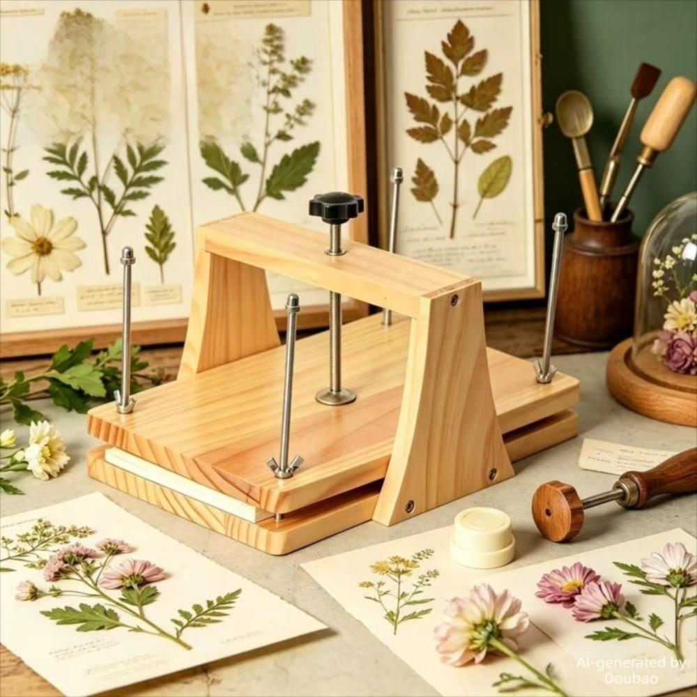 Große Holzprägepresse Handgemachtes DIY-Kunst-Trockenblumen-Bastelwerkzeug zur Trockenblumenkonservierung