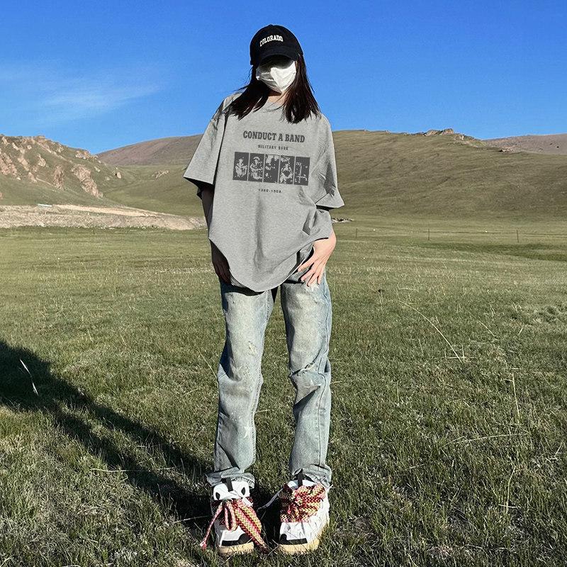 

Plus Size Women s Oversized Pure Cotton Hip Hop Short Sleeve T-shirt - Summer 2026 New Arrival, High-End Feel 3XL [145-160 lbs]